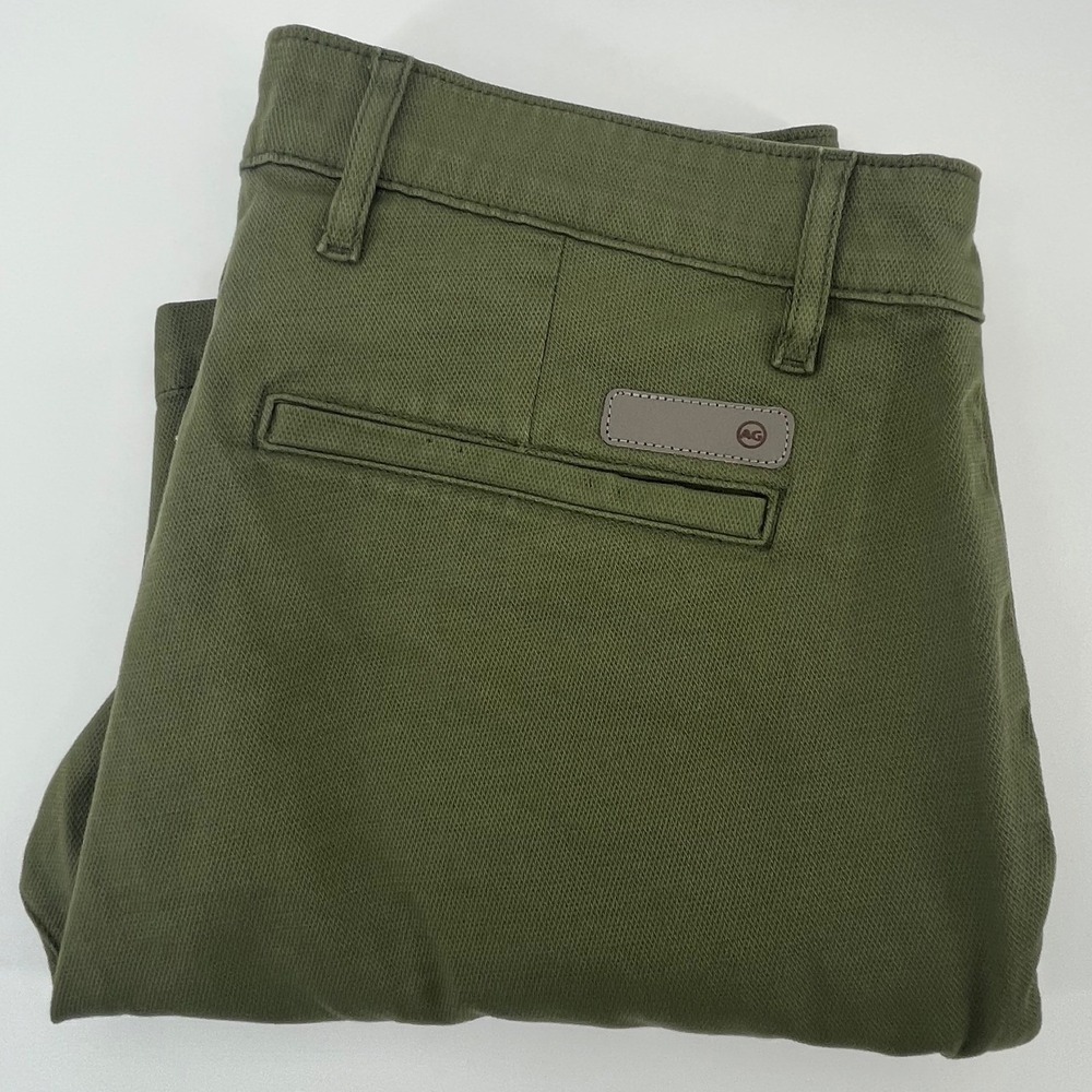 AG Wanderer Trouser Short Mens 31 Olive Green 8.5 Inch Inseam Textured Chino